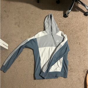Men's Nike Color Block Hoodie Blue and Grey Size Small